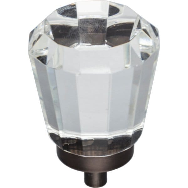 Jeffrey Alexander 1-1/4" Overall Length Brushed Oil Rubbed Bronze Faceted Glass Harlow Cabinet Knob G150L-DBAC - main